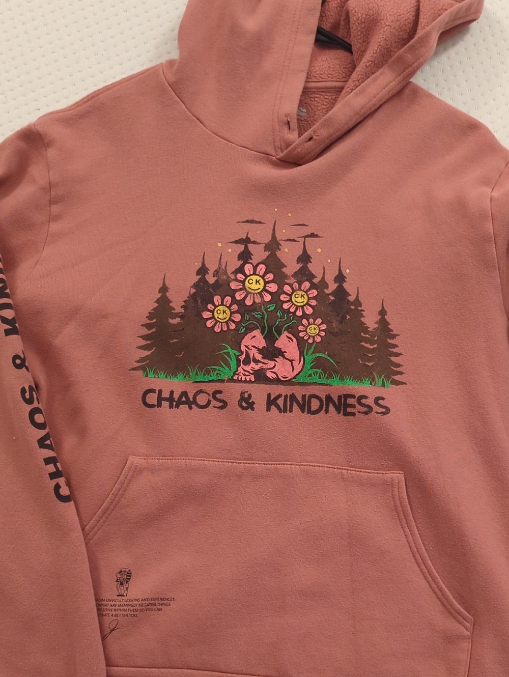 Chaos & Kindness Pink Graphic Hoodie
